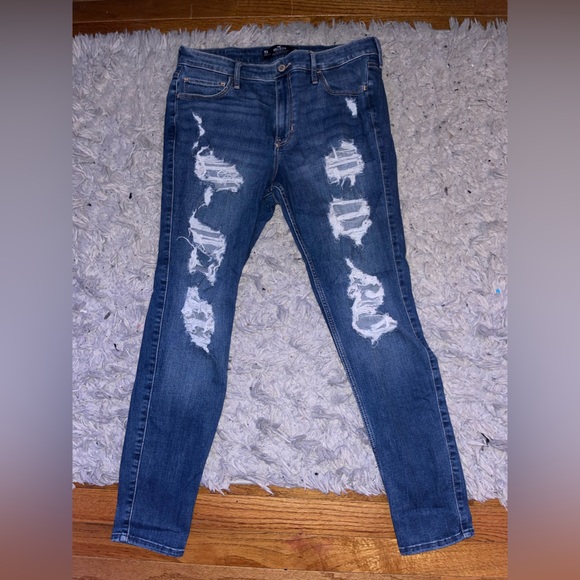 Hollister Jeans Hollister Highrise Ripped Super Skinny Jeans Poshmark